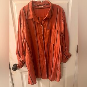 Women’s Tea Rose Button Up Shirt Size 3XL